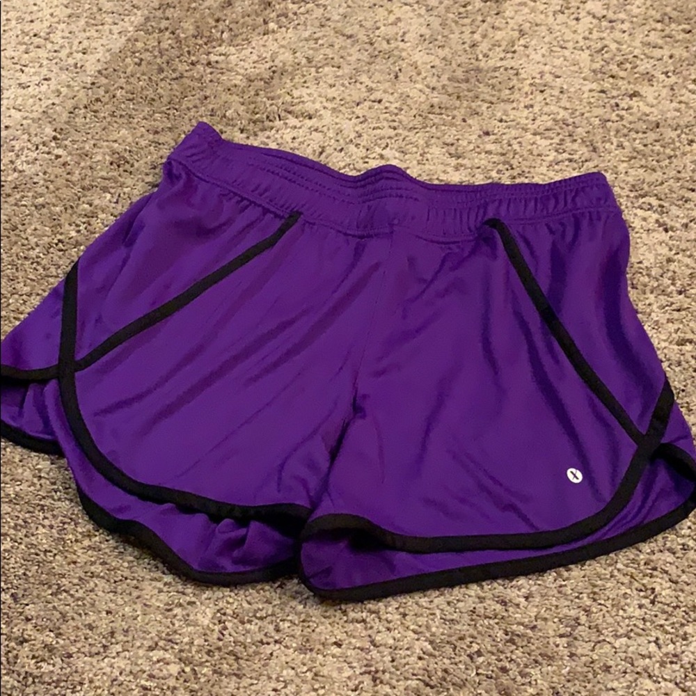 Purple running shorts